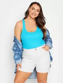 Image of Yours Turn Hem Mom Short White, Size 16, Women