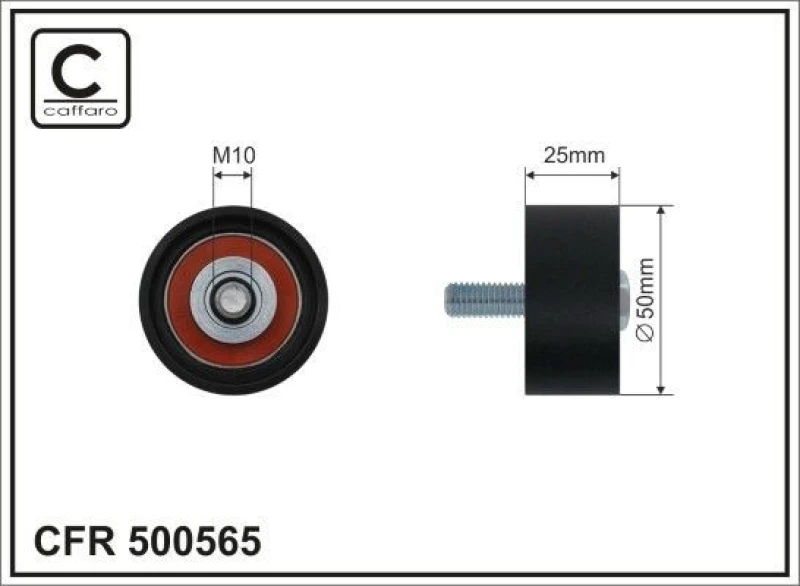 Image of CAFFARO Deflection / guide pulley, V-ribbed belt CAFFARO 500565