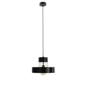 image of Bossi Wire Dome Pendant Ceiling Light Gold, Black, 30cm, 1x E27