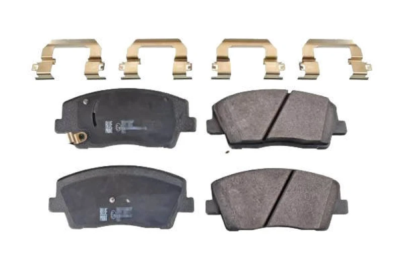 Image of Blue PRINT ADG042191 Brake pad set Front Axle, with acoustic wear warning, with fastening material Brake Pad Set,disc brake (402)