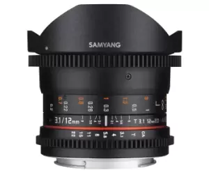 image of Samyang 12mm T3.1 VDSLR Micro 4/3 SLR Wide fish-eye lens Black