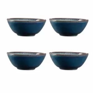 image of Mason Cash Reactive Blue Set Of 4 Bowls 16.5Cm