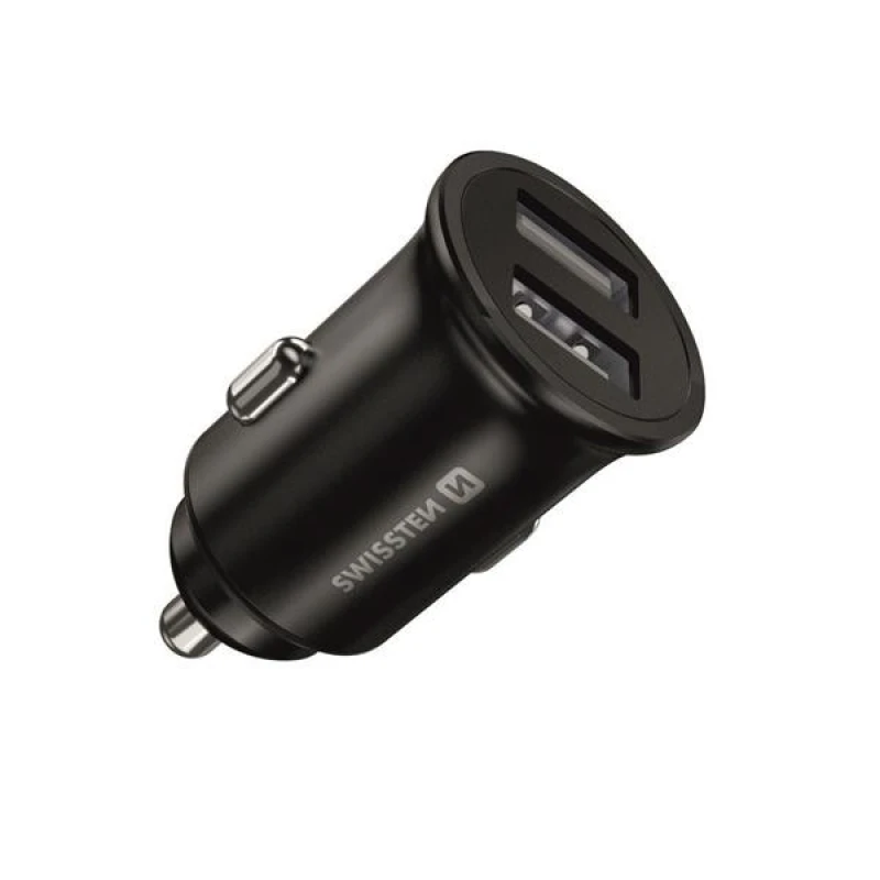 Image of SWISSTEN 20115000 Car mobile phone charger black, Number of inlets/outlets: 2 Car mobile phone charger (100026)