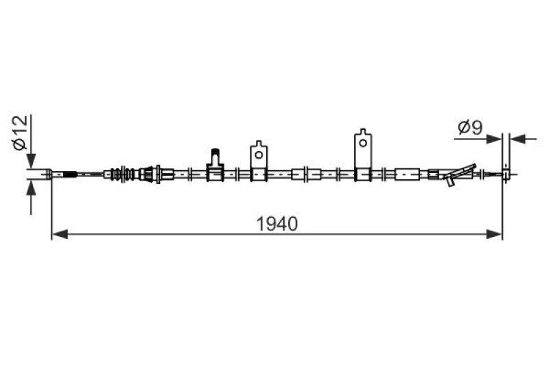 Image of Handbrake cable Bosch 1 987 482 852