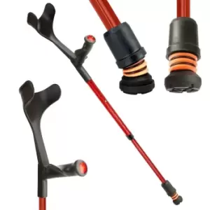 Image of Flexyfoot Comfort Grip Open Cuff Crutch - Red - Right