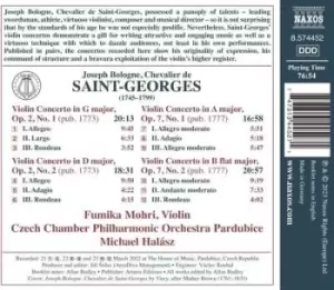 image of Joseph Bologne, Chevalier de Saint-Georges - Joseph Bologne, Chevalier De Saint-Georges: Violin Concertos... CD Album - Used