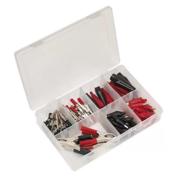 image of Sealey AB023CA Crocodile Clip 60pc Red & Black