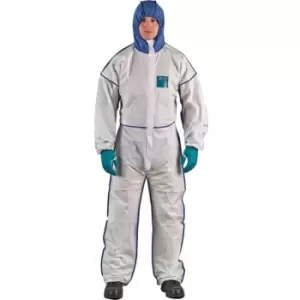 Image of Ansell White Coveralls Hooded Size (L)