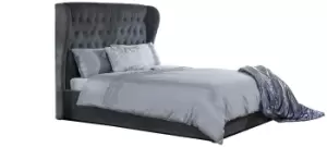 Image of GFW Dakota Ottoman Kingsize Fabric Bed Frame - Pewter