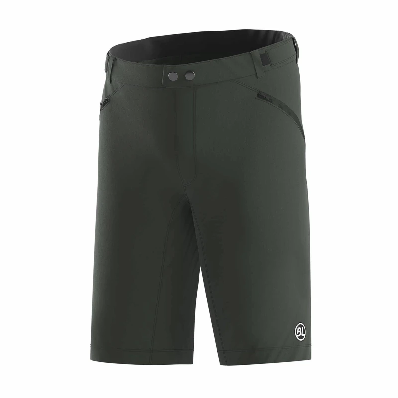 Image of Bicycle Line Mens Ostiglia 2 Baggy Knee Length Zip Pockets MTB Shorts Dark Green male Small