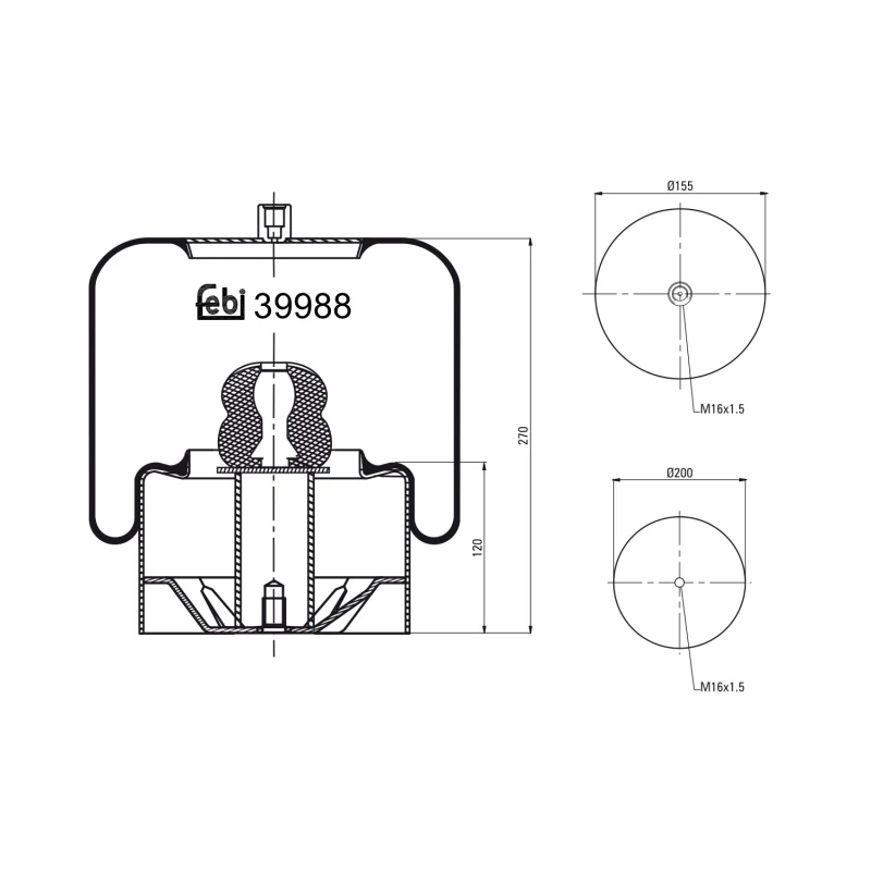 Image of FEBI BILSTEIN 39988 Boot, air suspension Boot,air suspension (324)