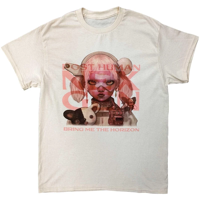 Image of Bring Me The Horizon Mens Imprint Nex Gen Cotton T-Shirt in Natural Size: Medium Natural Male M