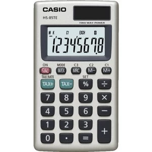 Casio HS85TE-SB Pocket Calculator with Tax Calculations