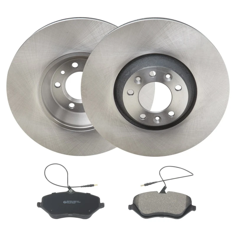 Image of RIDEX 3405B2137 Brake disc and pads set Front Axle, Brake Disc Type: internally vented, incl. wear warning contact Brake Set,disc brakes (3405)