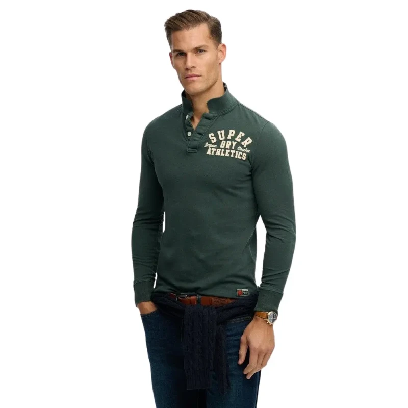 Image of Superdry Long sleeve polo shirt Superdry Vintage Athletic Vert Male XL