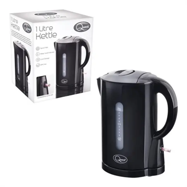 image of Quest 1L Jug Kettle - Black