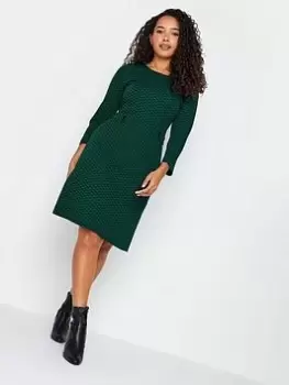 Image of M&Co Petite Green Print Dress, Green, Size 16, Women