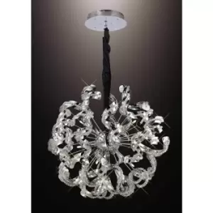 image of Diyas - Esme pendant lamp 12 bulbs polished chrome / crystal