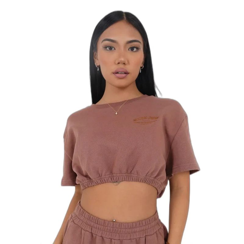 Image of Sixth June Womens T-Shirt Sixth June Embroidery Marron Female S