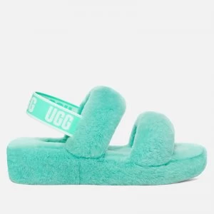 image of UGG Womens Oh Yeah Sheepskin Slides - Tide Pool - UK 3