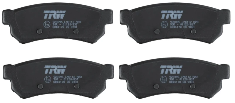 Image of TRW GDB4178 Brake pad set not prepared for wear warning indicator Brake Pad Set,disc brake (402)