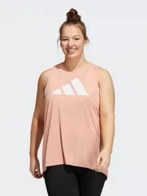 adidas 3-stripes Logo Tank Top (plus Size), Pink/Purple, Size 1X, Women