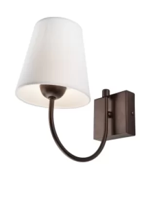 image of Julietta Wall Lamp With Shade Brown, 1x E27