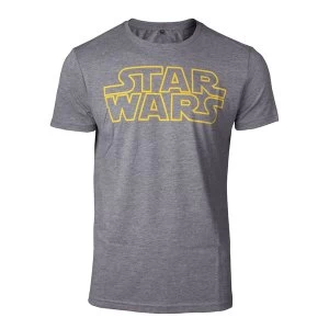 Image of Star Wars - Outlines Logo Mens Large T-Shirt - Grey