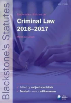 Image of Blackstones Statutes on Criminal Law 2016-2017 by Matthew Dyson Paperback