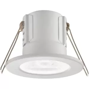 Image of Tool-less Recessed Bathroom IP65 Downlight - 4W Cool White LED - Matt White