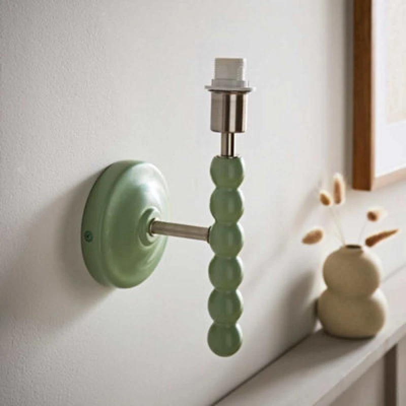 Image of ValueLights ValueLights Bobbins Pastel Bobble Style Wall Light Base in Pale Green Pale Green One Size Unisex 5016529273707