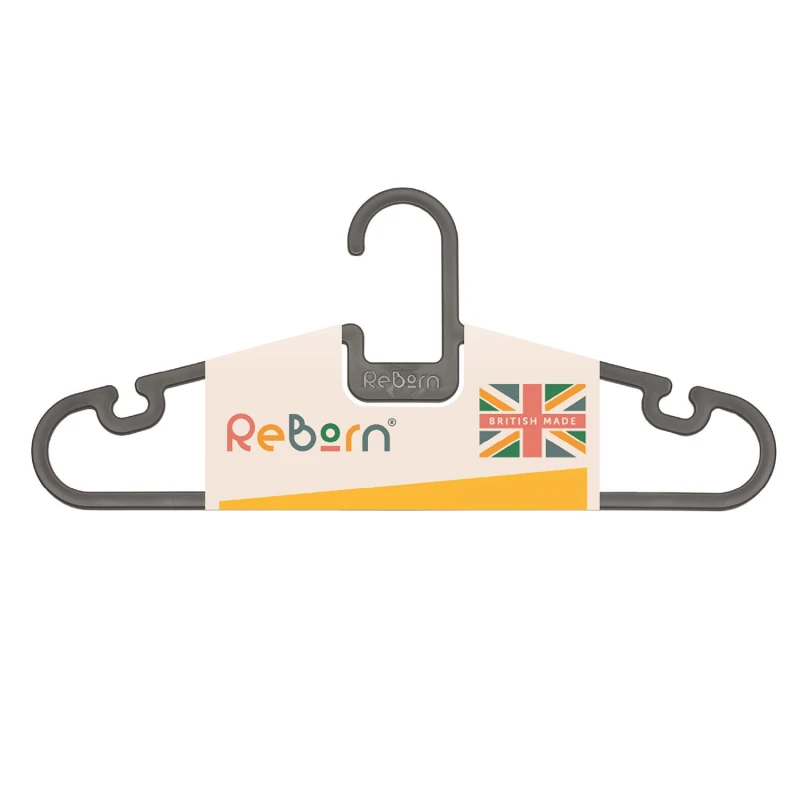 Image of ReBorn Recycled Robust Made in Britain Coat Hangers (Pack of 5) Dark Grey unisex