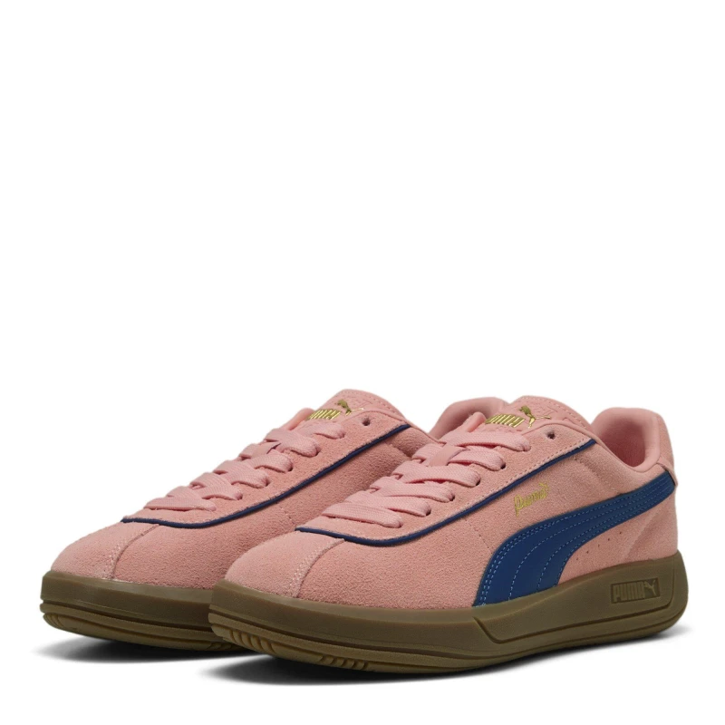 Image of Puma Womens Club Klassika Low-Top Trainers Peach/Blue/Gum female 5 (38)