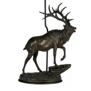 Image of Table Lamp No shade Large Resin Made Statuette Bronze Patina LED E27 40w Bulb