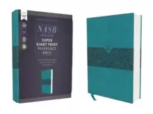 Image of NASB, Super Giant Print Reference Bible, Leathersoft, Teal, Red Letter, 1995 Text, Comfort Print