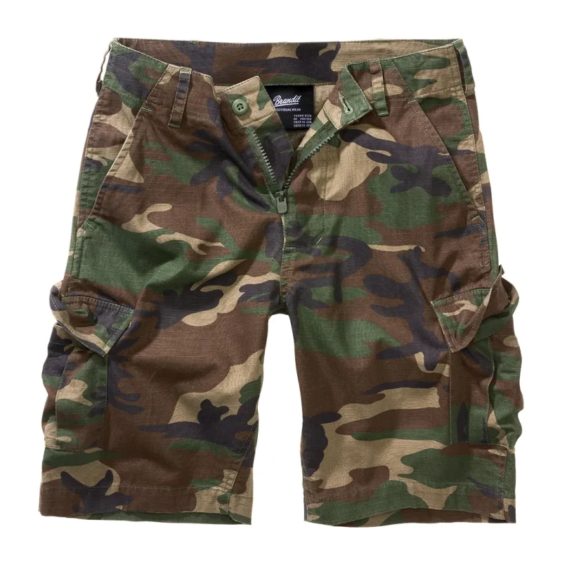 Image of Brandit BDU Ripstop, cargo shorts kids , color: Woodland , size: 122/128