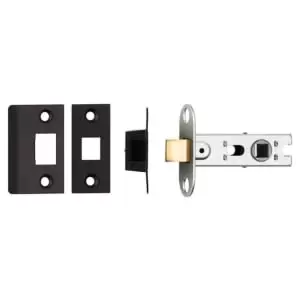 image of Eurospec 64mm CE Bolt Through Square Tubular Mortice Latch - Matt Black