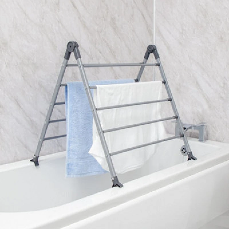 Image of Black + Decker Over Bath Extendable Airer Grey