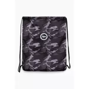 Image of Hype Mono Camo Drawstring Bag (One Size) (Black/Grey)