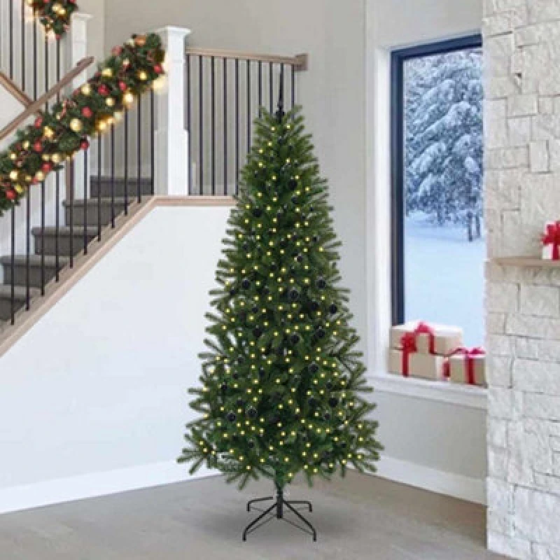 Image of Vidaxl Artificial Christmas Tree With 300 Leds Green 240 Cm Pe And Pvc