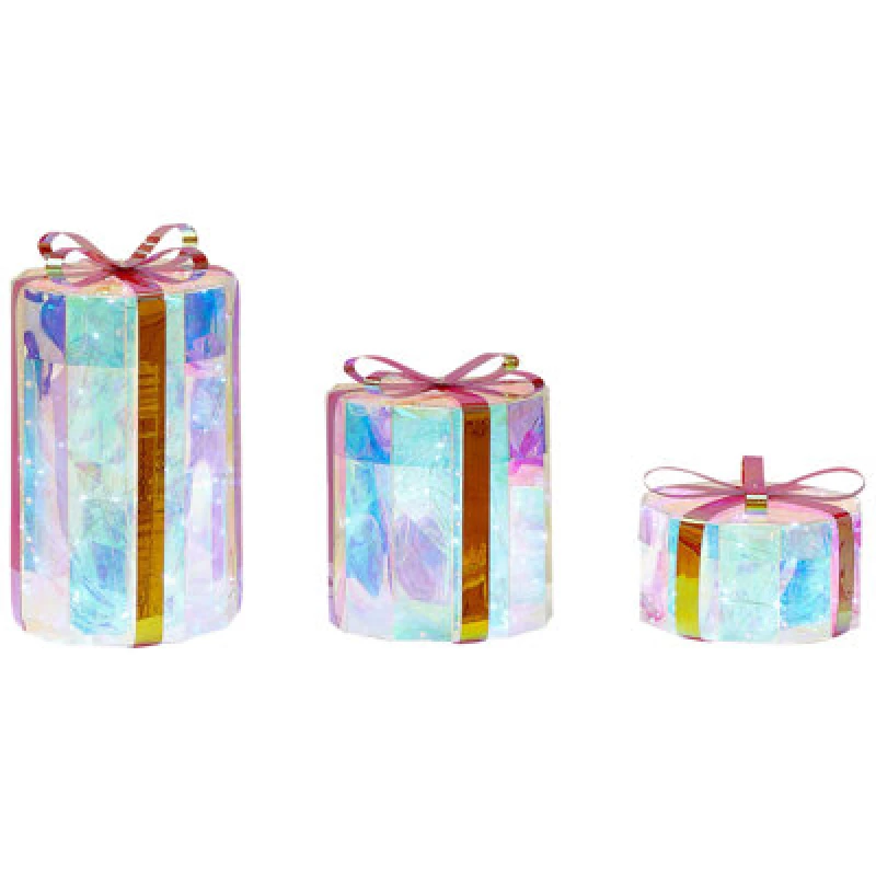 Image of Beliani Outdoor Decoration LED Grimsey Christmas Gifts 30/20/10 Cm Multicolour