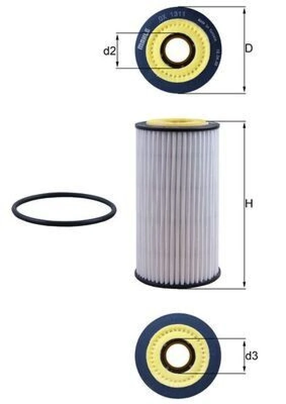 Image of Oil filter MAHLE OX 1311D
