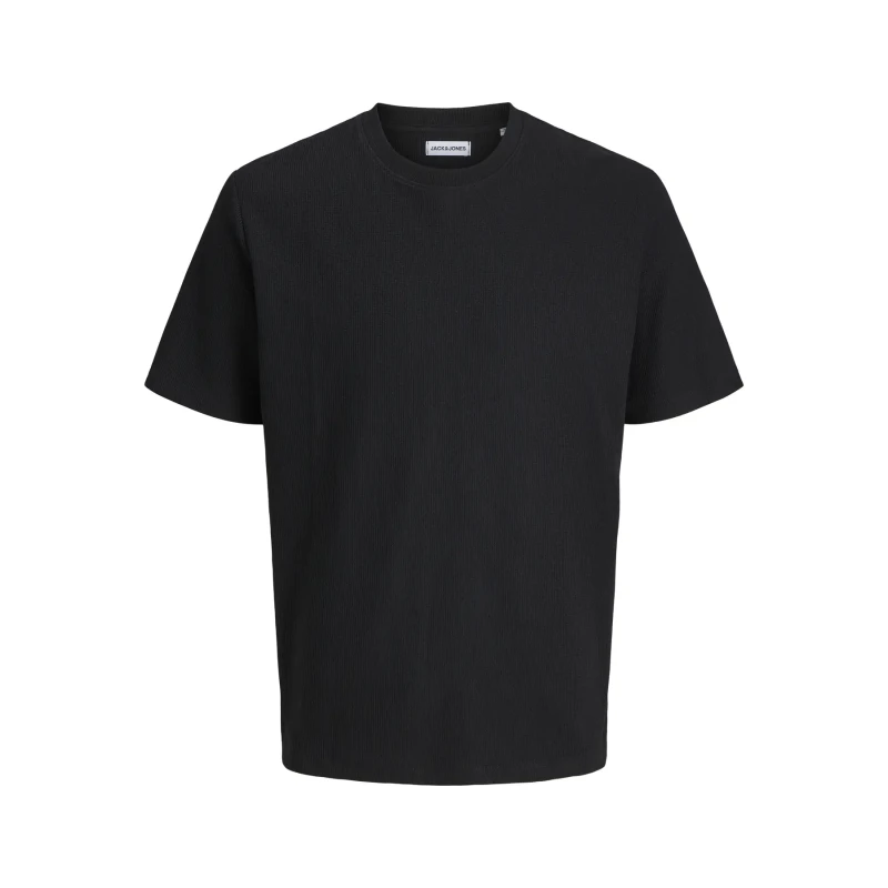 Image of jack & jones Textured Short Sleeve T-Shirt Black Men S;M;L;XL;XXL