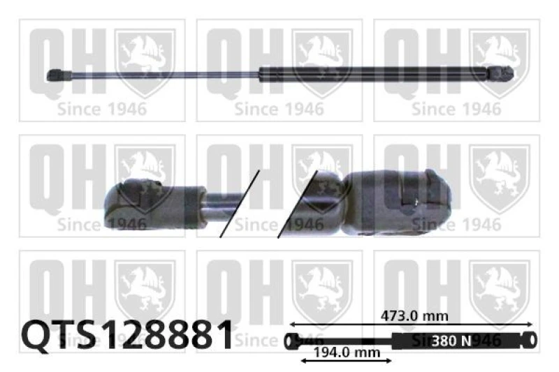 Image of QUINTON HAZELL Tailgate strut QUINTON HAZELL QTS128881