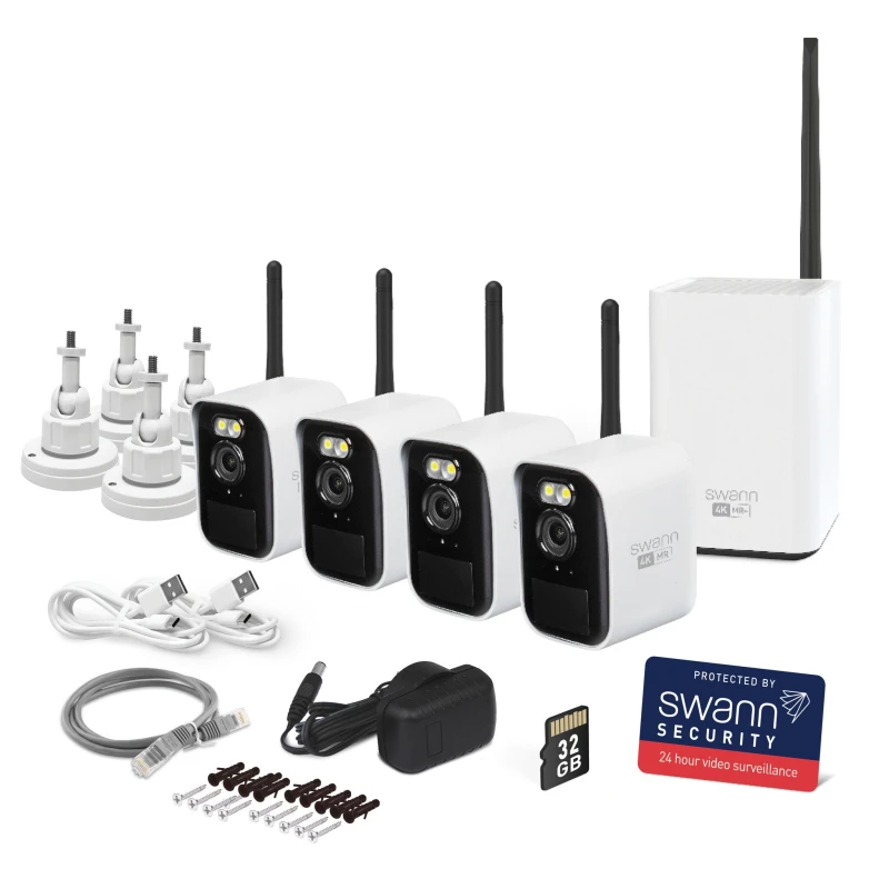 Image of Swann Max Ranger Mini 4 camera kit Smart Home Security Camera - White