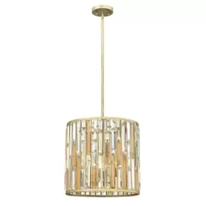 Image of 3 Bulb Ceiling Pendant Light Fitting Silver Leaf LED E14 60W Bulb