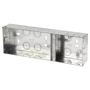 Image of Click Scolmore Essentials 1+2 Dual Deco 35MM K/O Galvanised Metal Back Box - WA375
