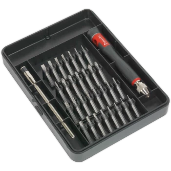 image of Sealey 30 Piece Extendable Precision Screwdriver Bit Set