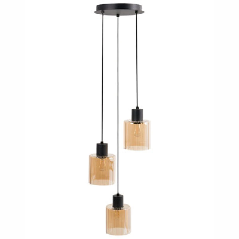 Image of Beliani 3 Light Pendant Lamp Kitare Glass Beige