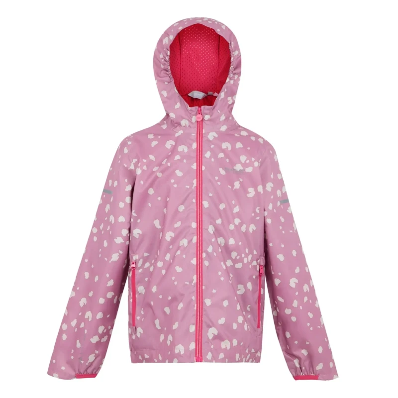 Image of Waterproof jacket for children Regatta Printed Lever II Rose Unisex 15/16 ans